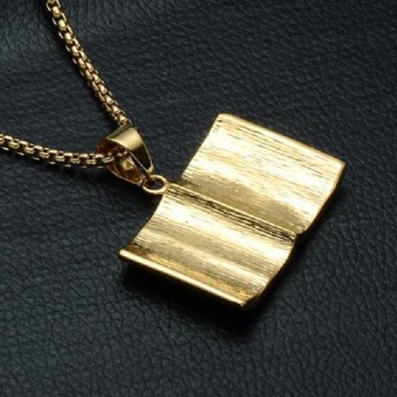 18k Gold plated CZ Cross Bible Pendant - Picture 4 of 7